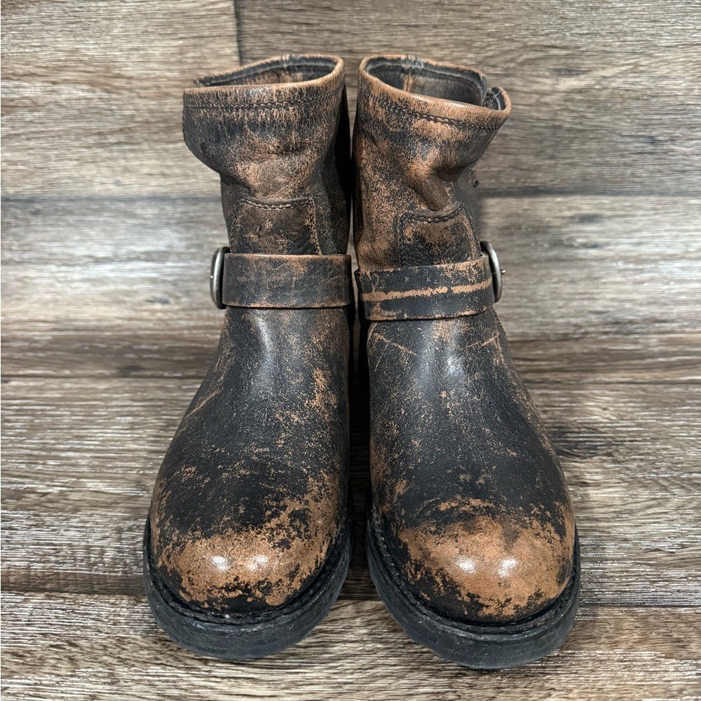 NEW w/o Box FRYE VERONICA FLEX BOOTIE IN DISTRESSED ANTIQUE BLACK SIZE 6.5 - Picture 3 of 11
